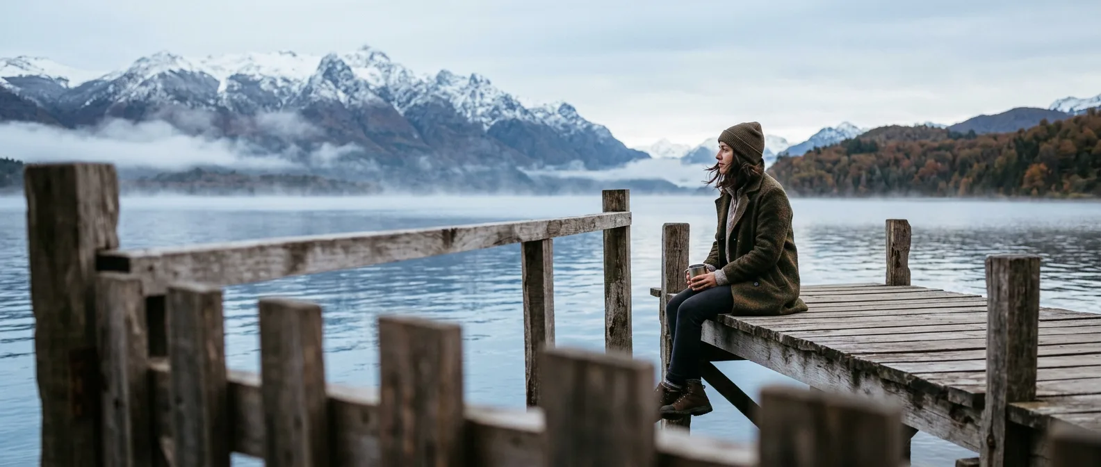 Bariloche Patagonia lakefront at morning