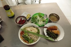 Vietnamese meal during teaching abroad journey