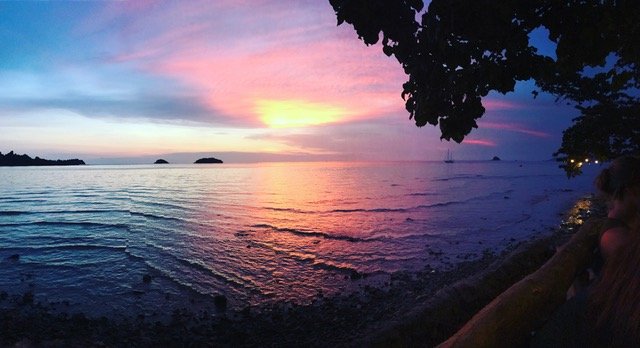 Sunset over the ocean in Thailand during teaching abroad experience