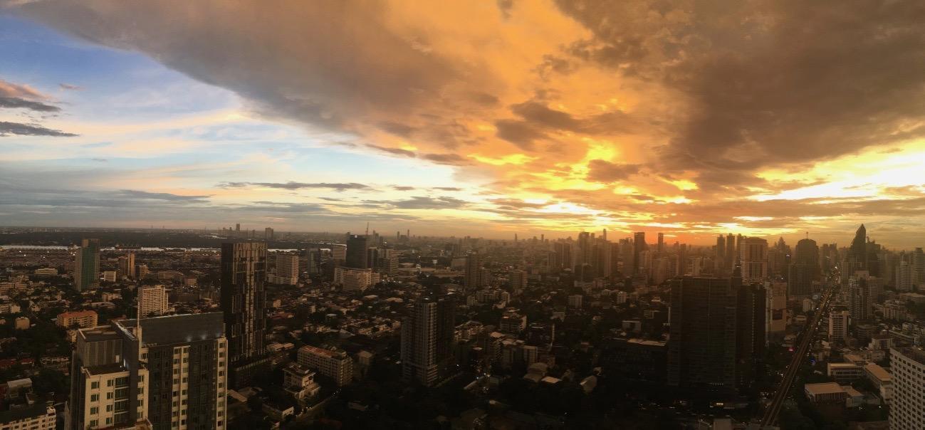 Sunset skyline view over Bangkok, Thailand