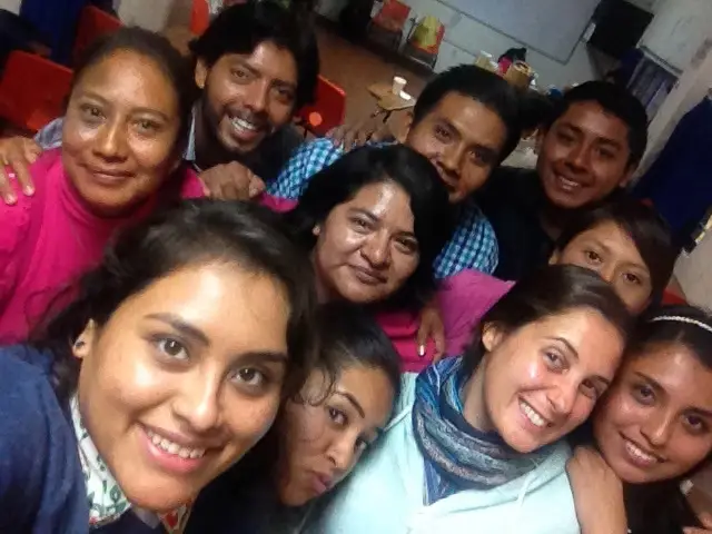 group photo with teachers and local friends