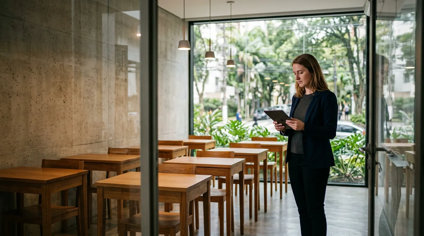 Brazilian private language school classroom with adult students
