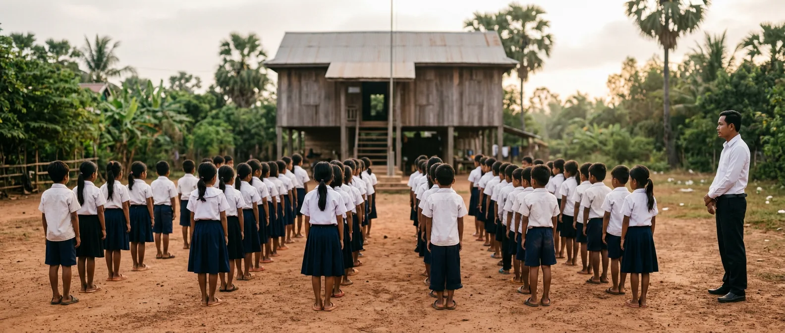 Cambodian English students in a classroom