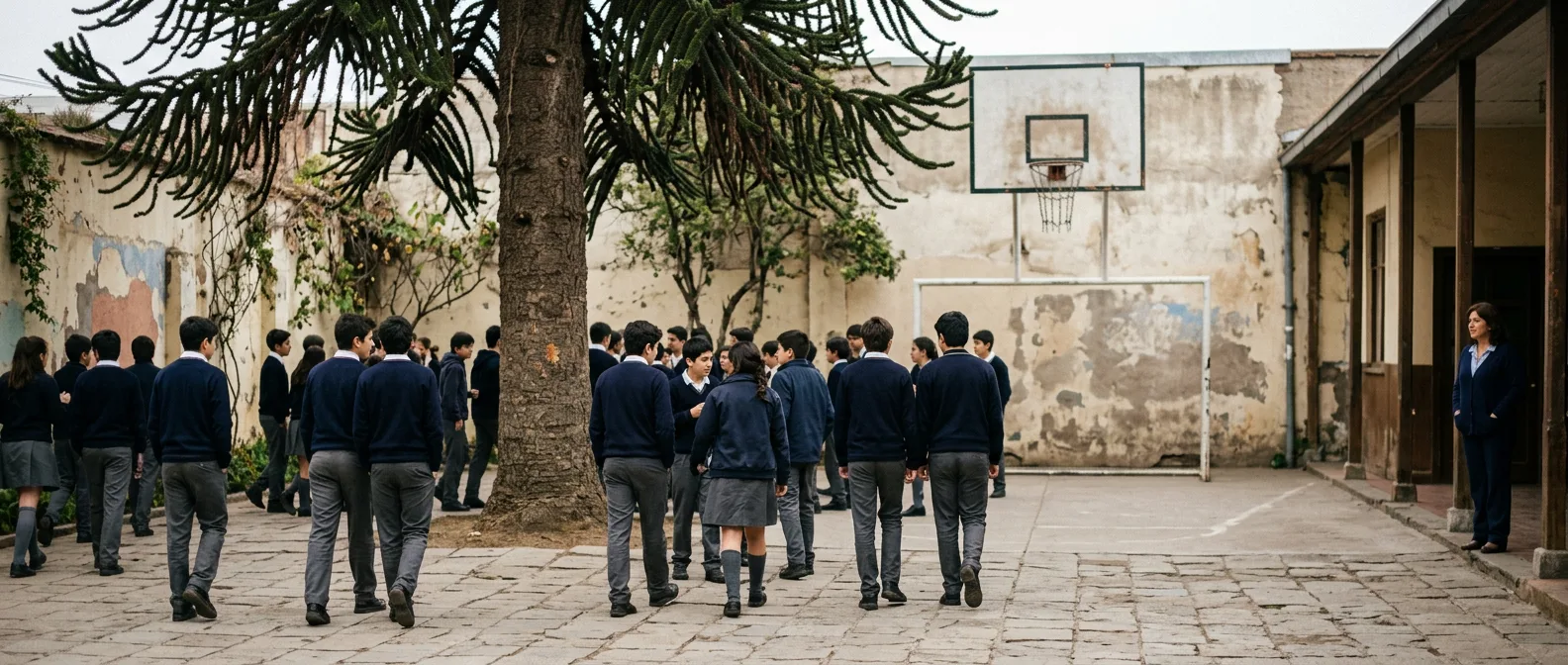 Chilean English students in a language school classroom