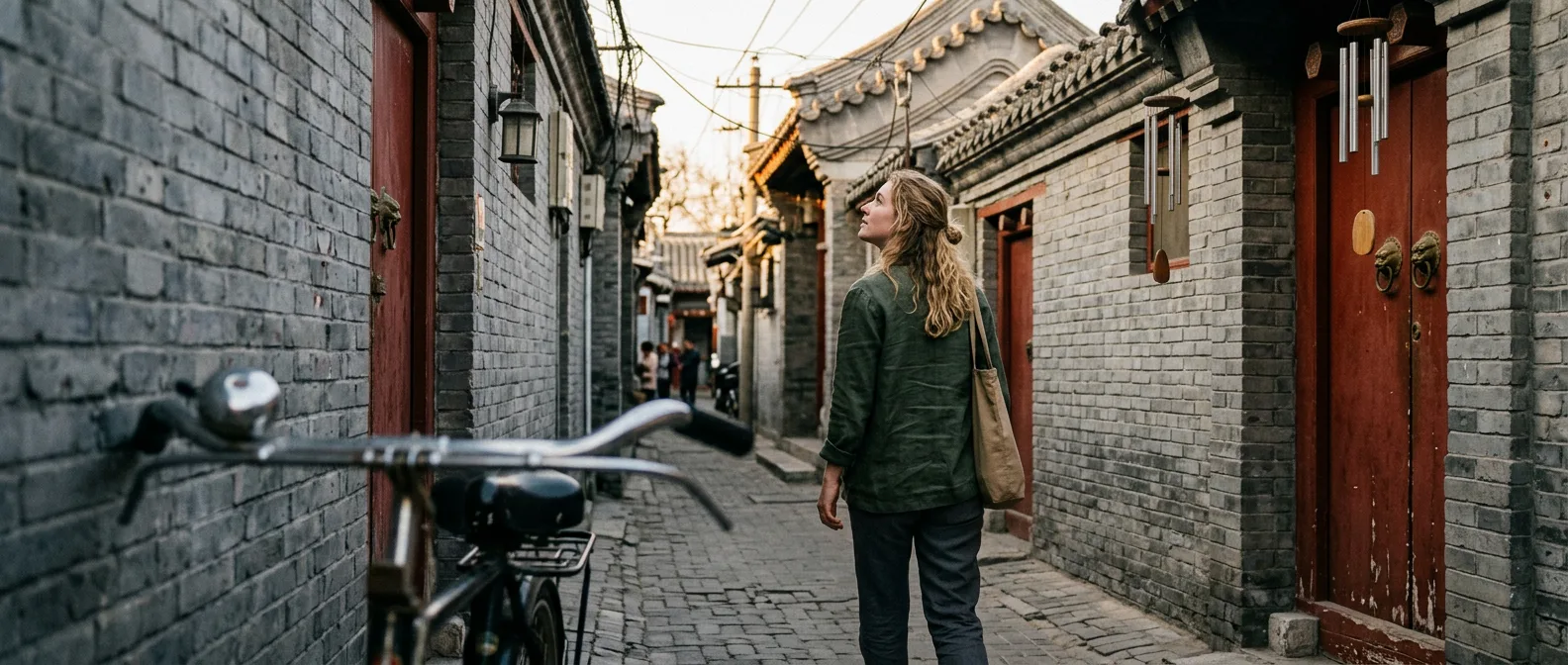 Bustling Chinese city street with neon signs and crowds