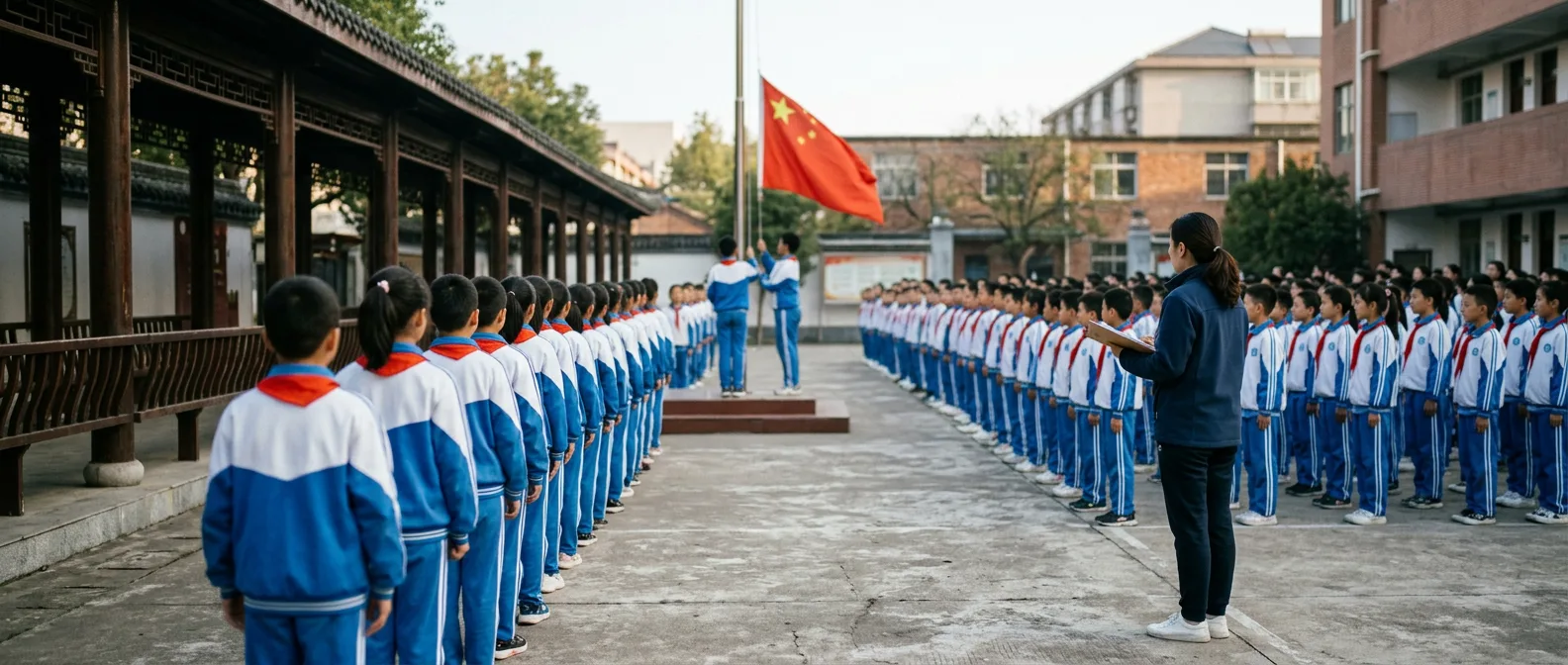 Chinese English students in a modern classroom