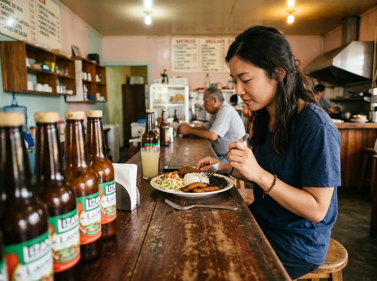 Costa Rican soda restaurant with casado plate