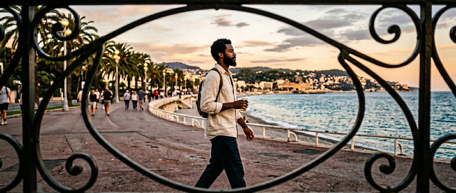 Nice Promenade des Anglais and Mediterranean coastline