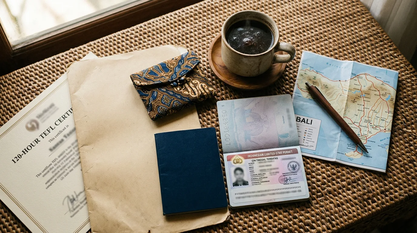 Requirements - Indonesian KITAS flat-lay