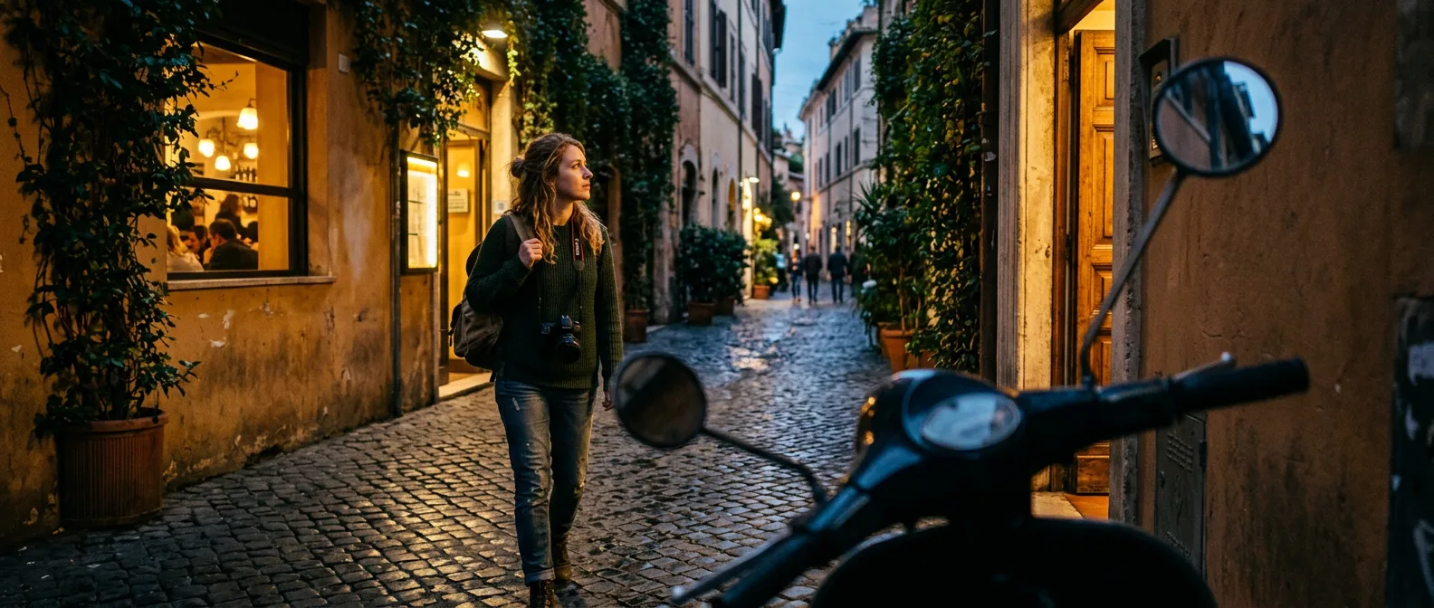 City - Rome Trastevere at dusk