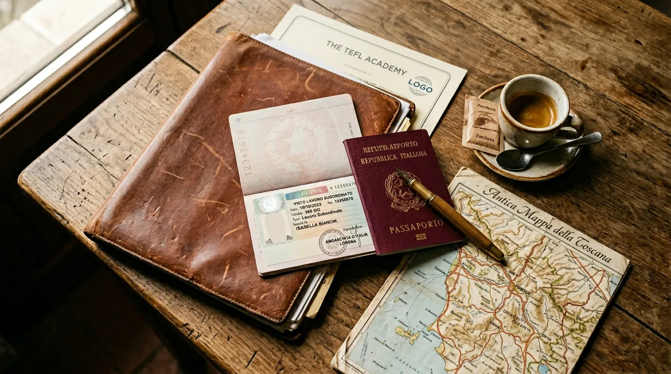 Requirements - Italian visa flat-lay