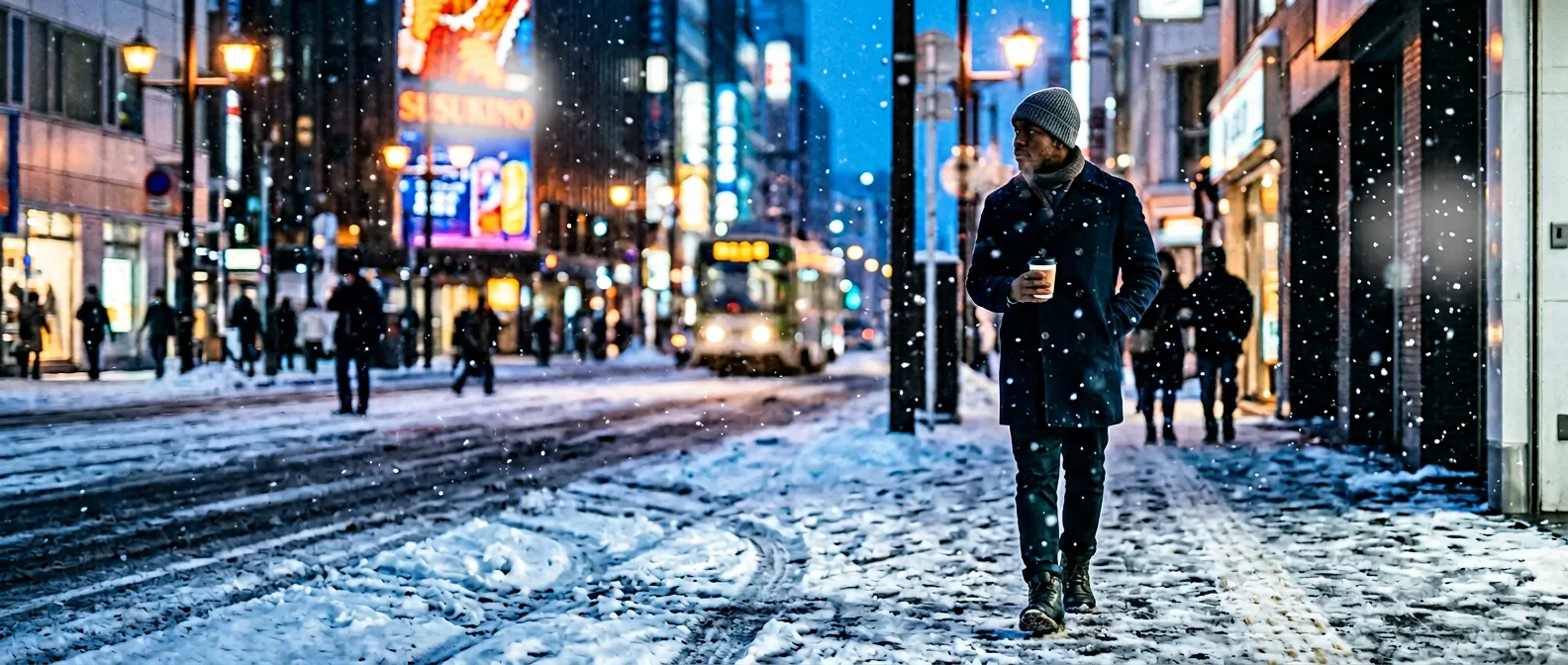 City - Sapporo winter street