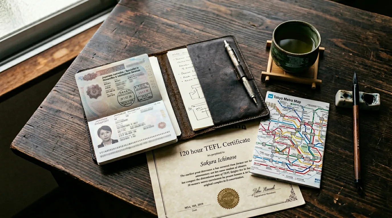 Requirements - Japanese visa flat-lay