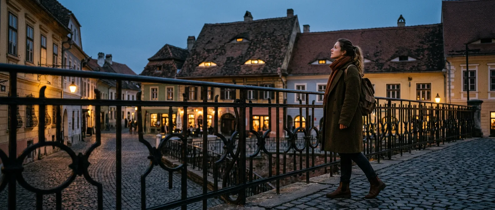Sibiu saxon old town with eye-shaped dormers