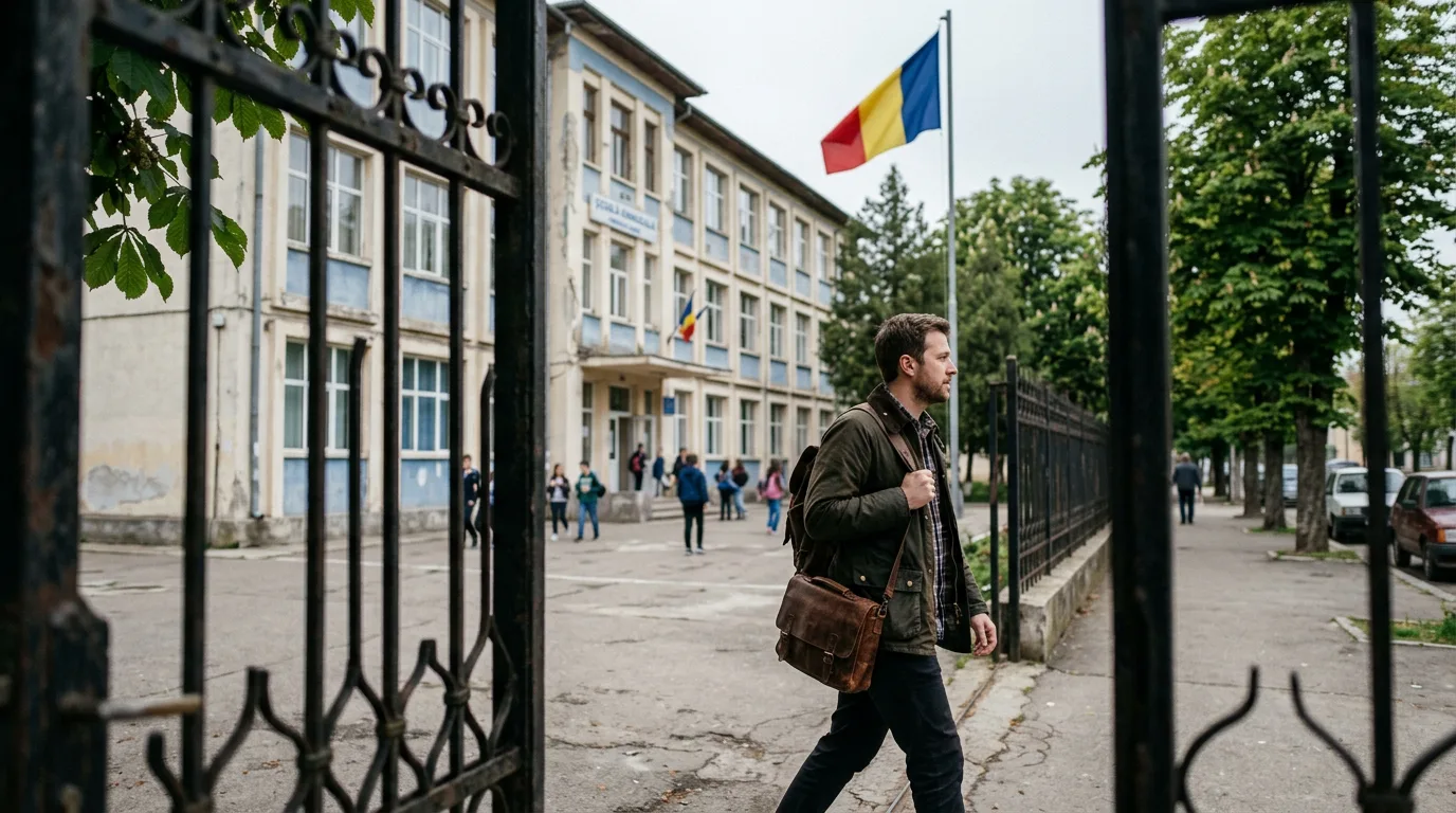 Romanian public school exterior