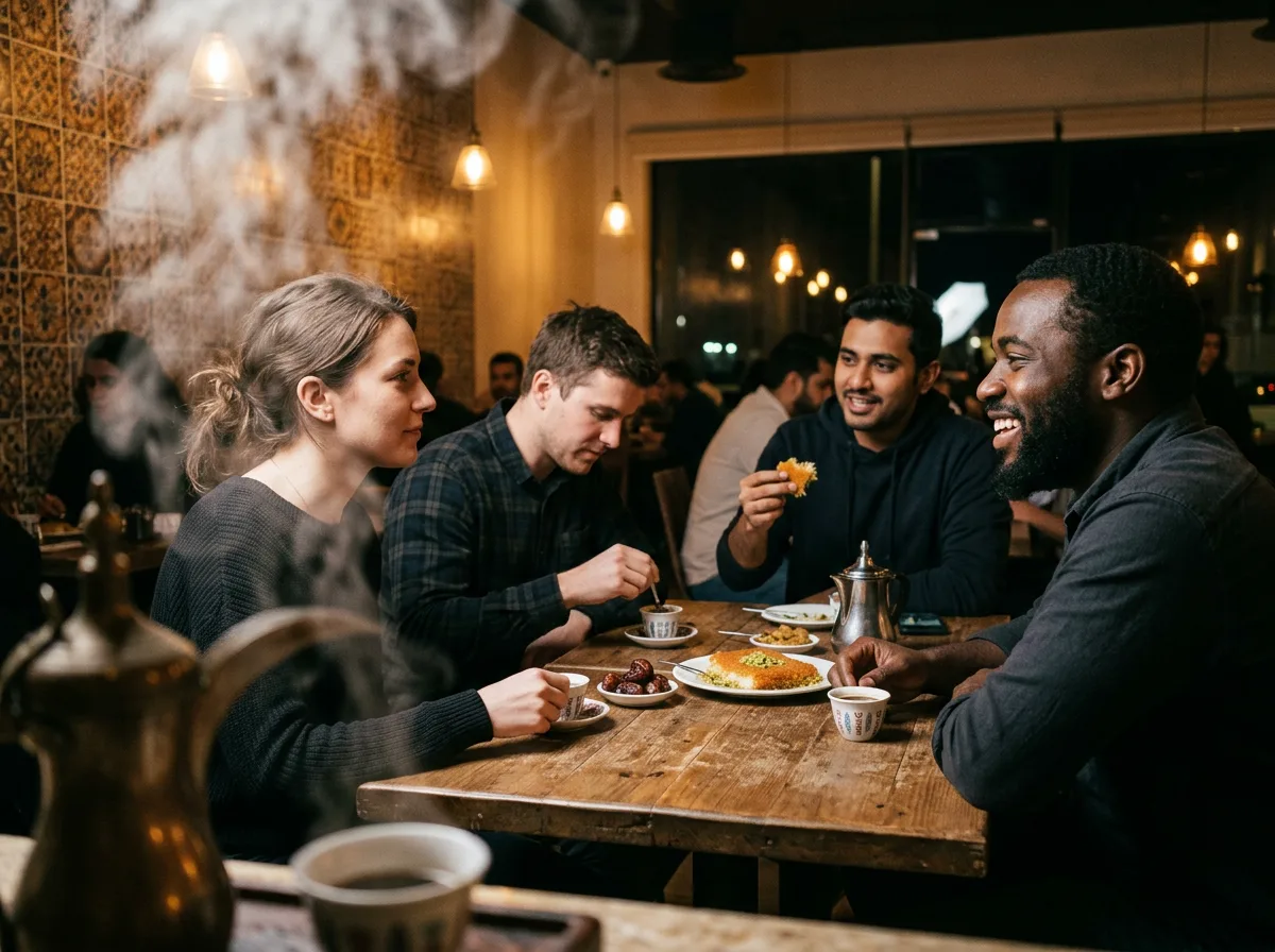 Expat teachers socialising in compound