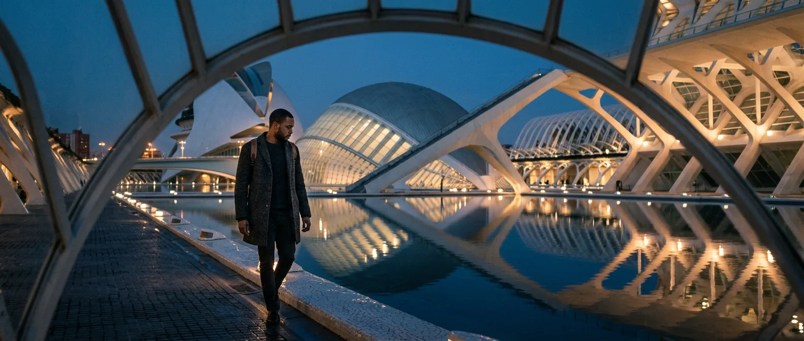 Valencia City of Arts and Sciences at blue hour