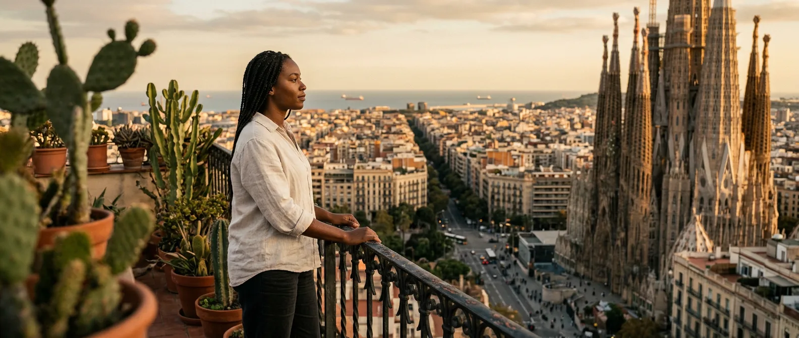 Spain cityscape at golden hour — teaching English in Spain