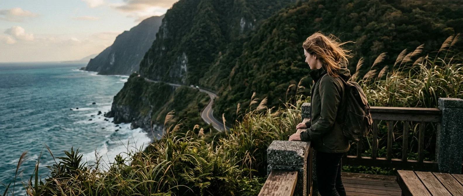 Hualien coastline with Taroko Gorge marble cliffs