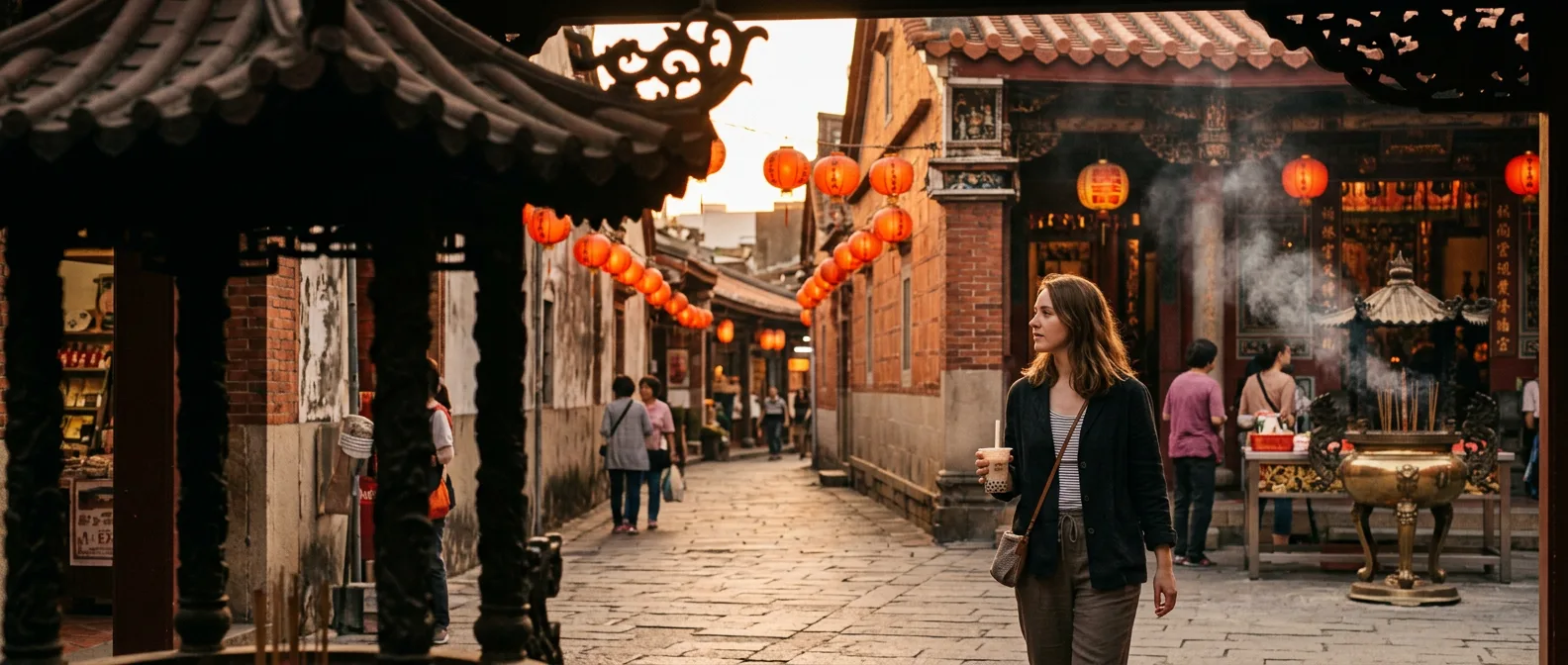 Tainan ancient temple with traditional architecture