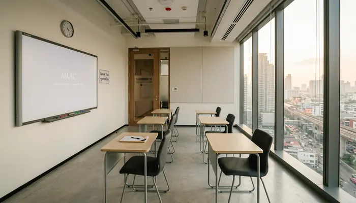 Modern Thai language centre classroom in Bangkok
