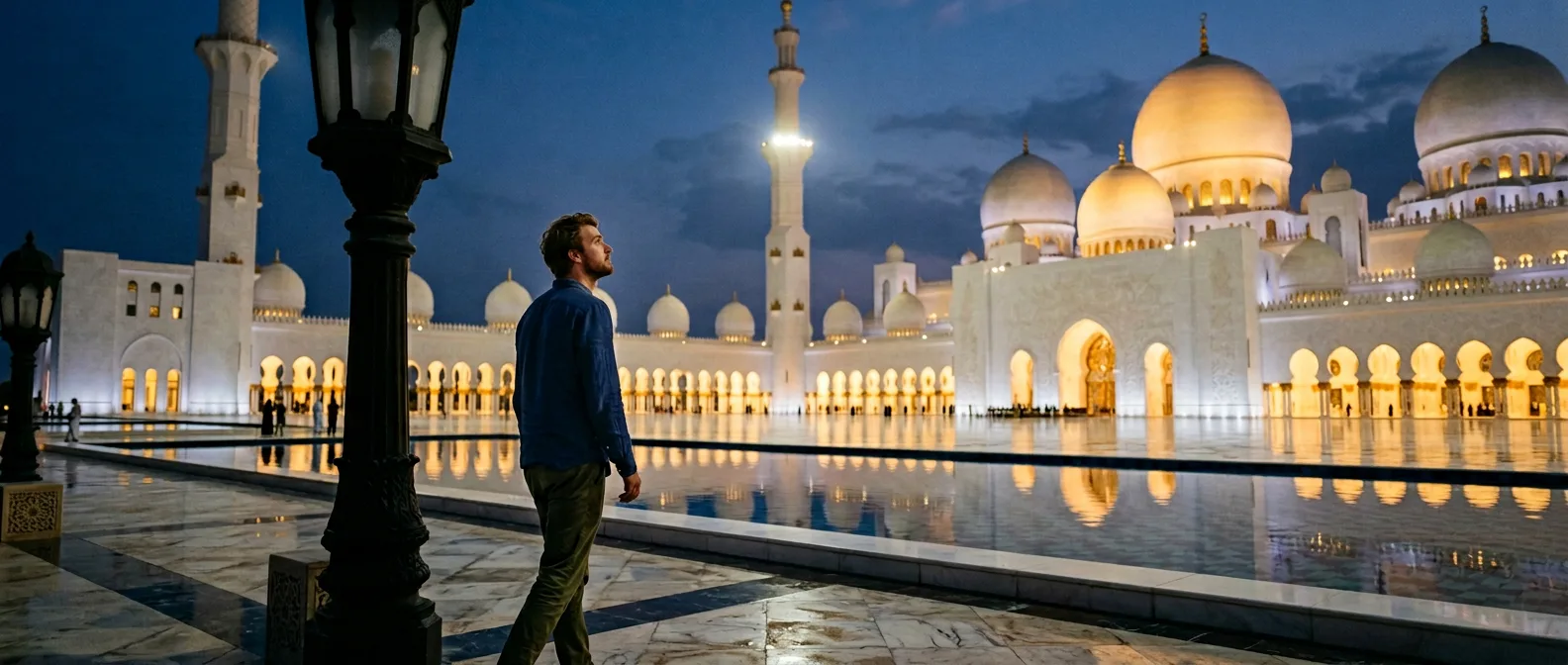Abu Dhabi Sheikh Zayed Grand Mosque at twilight