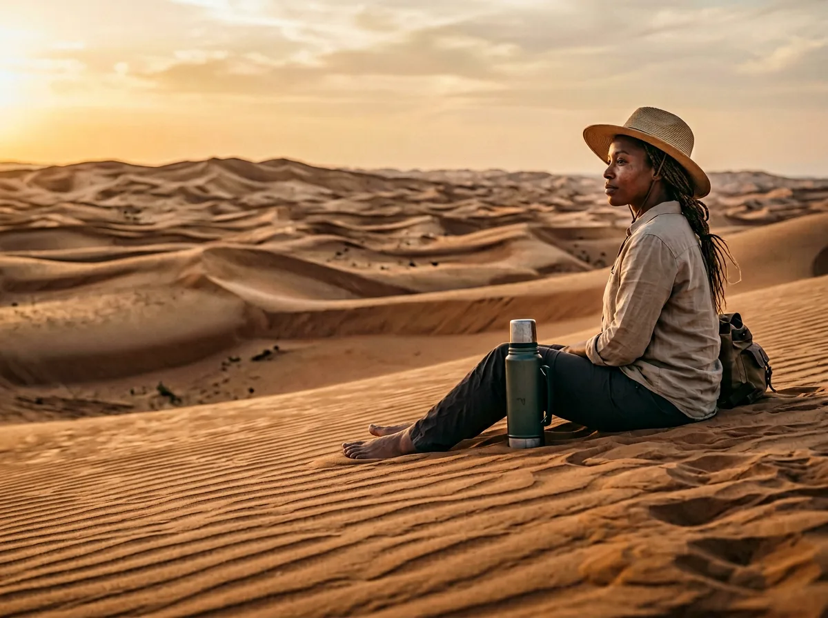 Desert safari dunes at sunset outside Dubai