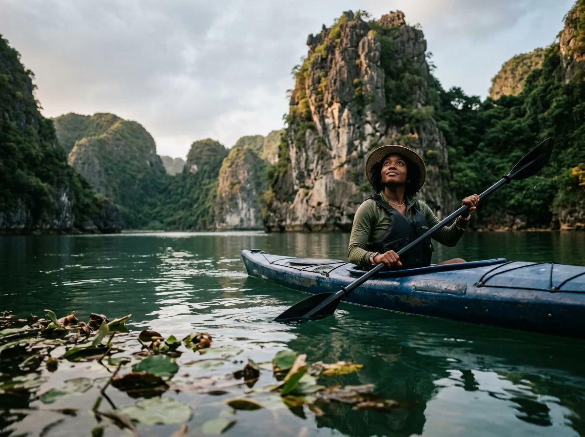 Ha Long Bay limestone karsts and emerald waters